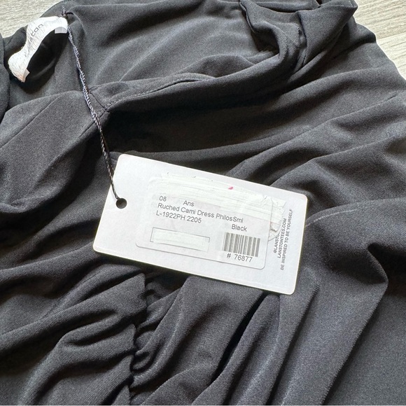 LANSTON ROUCHED CAMI DRESS BLACK SIZE SMALL - Picture 9 of 9